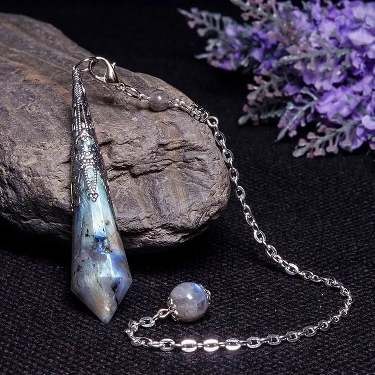 Pendule de Protection en Pierre de Lune Grise – L'Éveil de l'Intuition (Pack de 2)