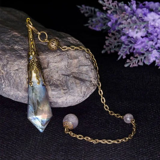 Pendule de Protection en Pierre de Lune Grise – L'Éveil de l'Intuition (Pack de 2)