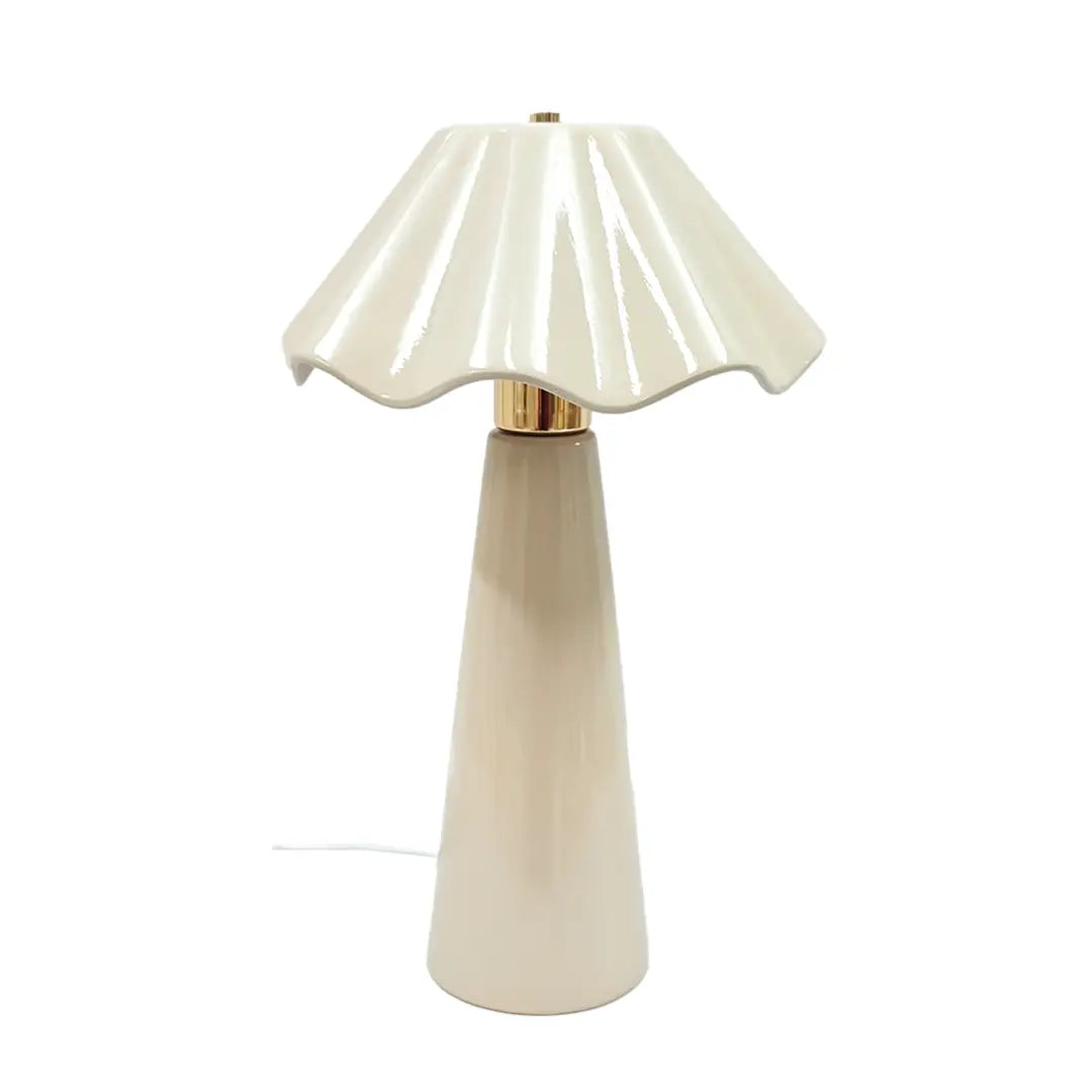 Lampe de Table Hector – Design Organique en Céramique Couleur Sable