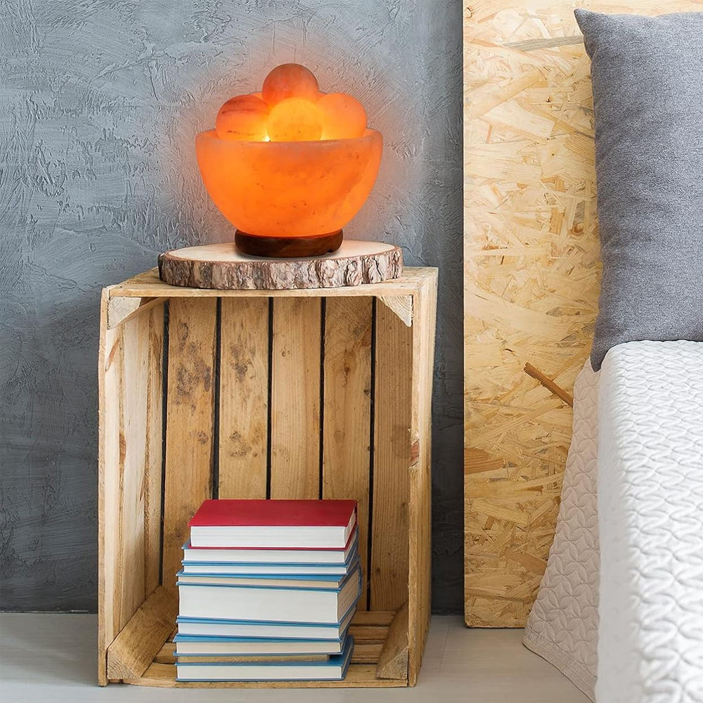 Lampe de Sel de l'Himalaya Zen & Bien-être – 4 Boules de Massage Incluses