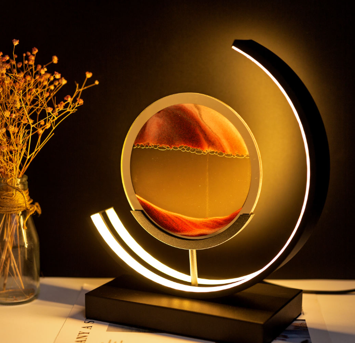 Lampe d'Art Sablier en Verre et Métal