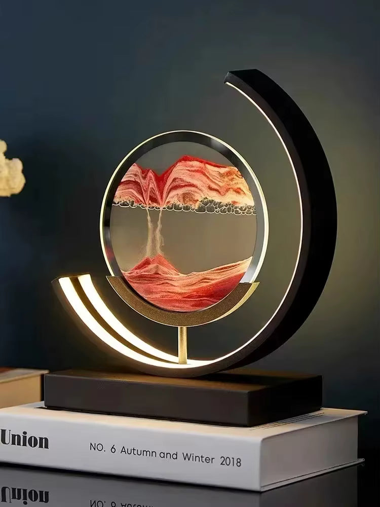Lampe d'Art Sablier en Verre et Métal